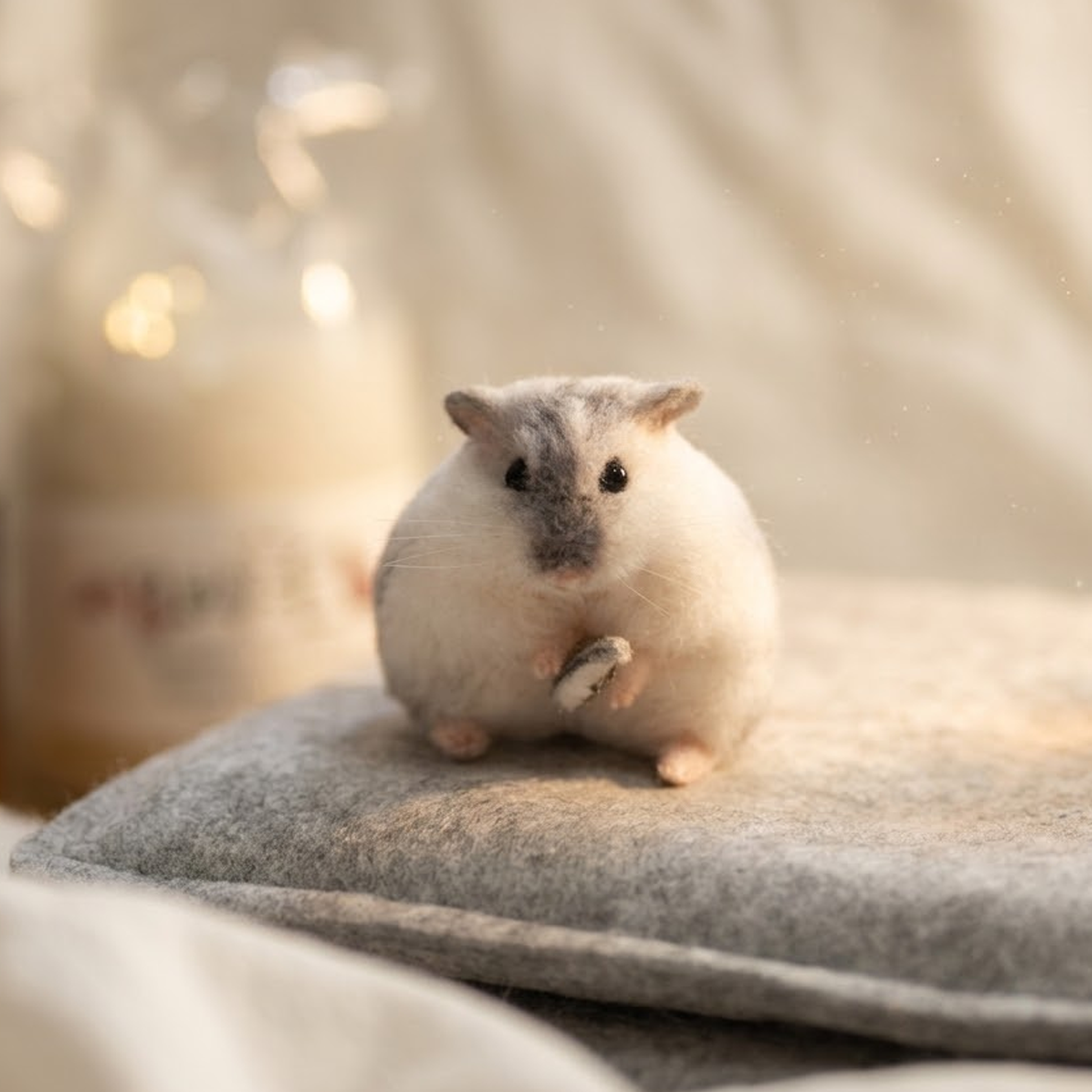 Hamster Wool Felt Portrait｜迷你寵物客製化倉鼠｜仿真擬真倉鼠包玻璃罩羊毛氈訂製｜寵物紀念（50％訂金）｜香港女生的羊毛氈小店