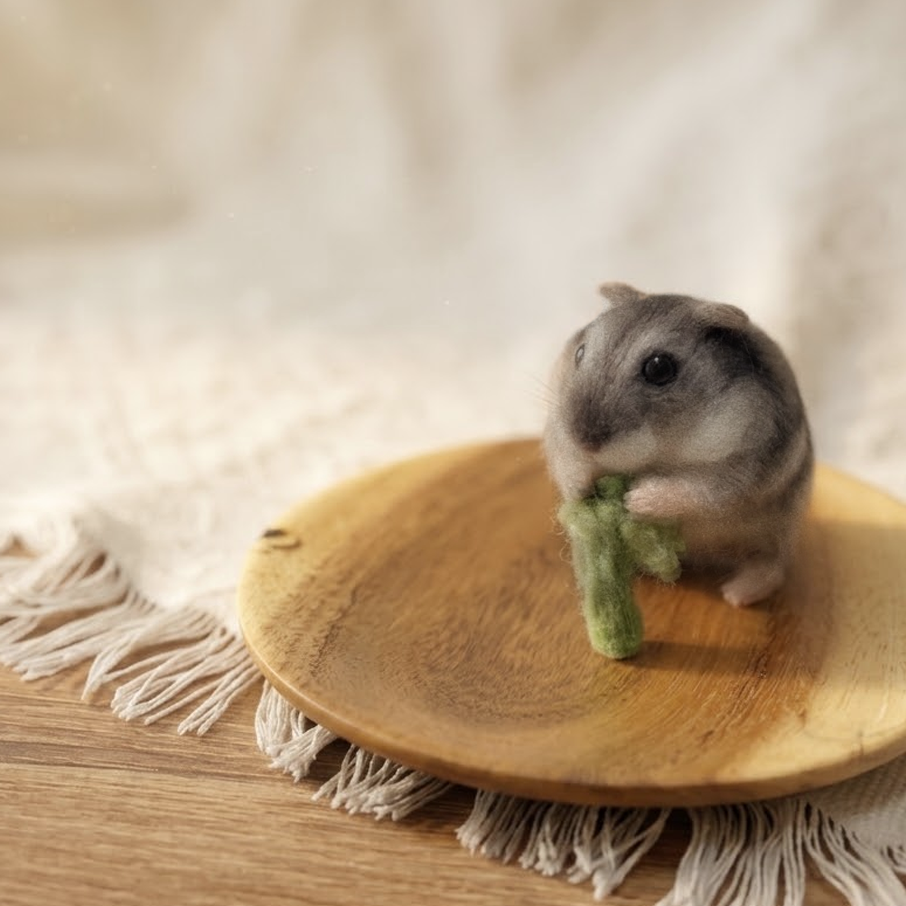 Hamster Wool Felt Portrait｜迷你寵物客製化倉鼠｜仿真擬真倉鼠包玻璃罩羊毛氈訂製｜寵物紀念（50％訂金）｜香港女生的羊毛氈小店