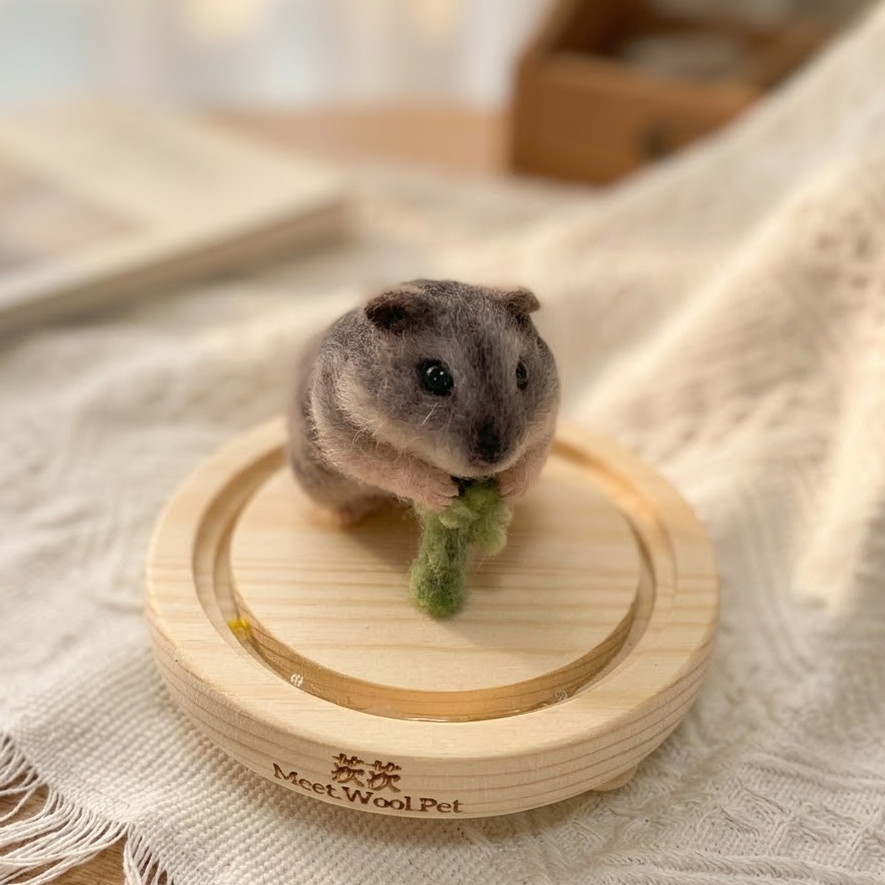 Hamster Wool Felt Portrait｜迷你寵物客製化倉鼠｜仿真擬真倉鼠包玻璃罩羊毛氈訂製｜寵物紀念（50％訂金）｜香港女生的羊毛氈小店