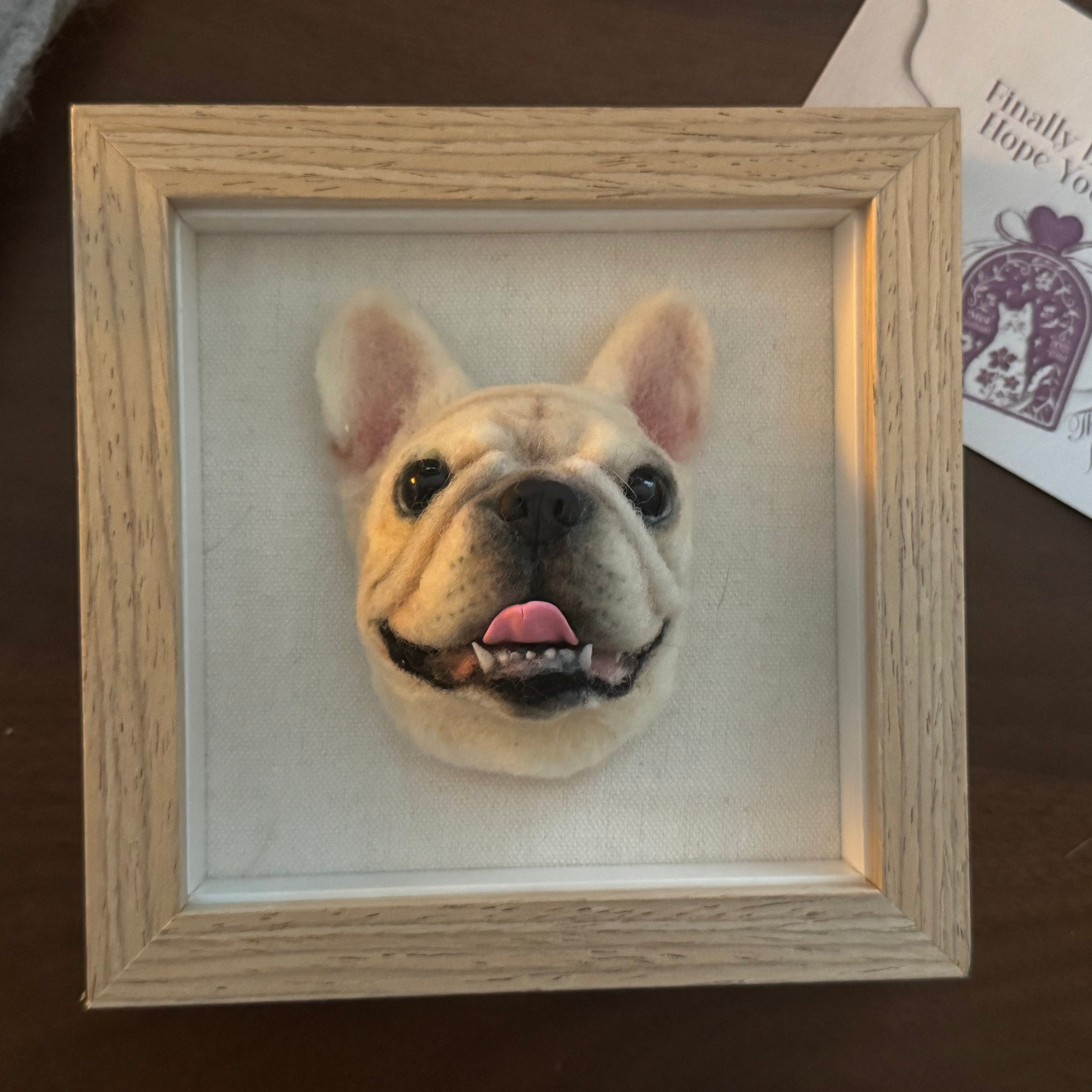 Mini Wool Felt Head Wood Frame｜迷你寵物羊毛氈小頭訂製（50％訂金)｜香港女生的羊毛氈小店