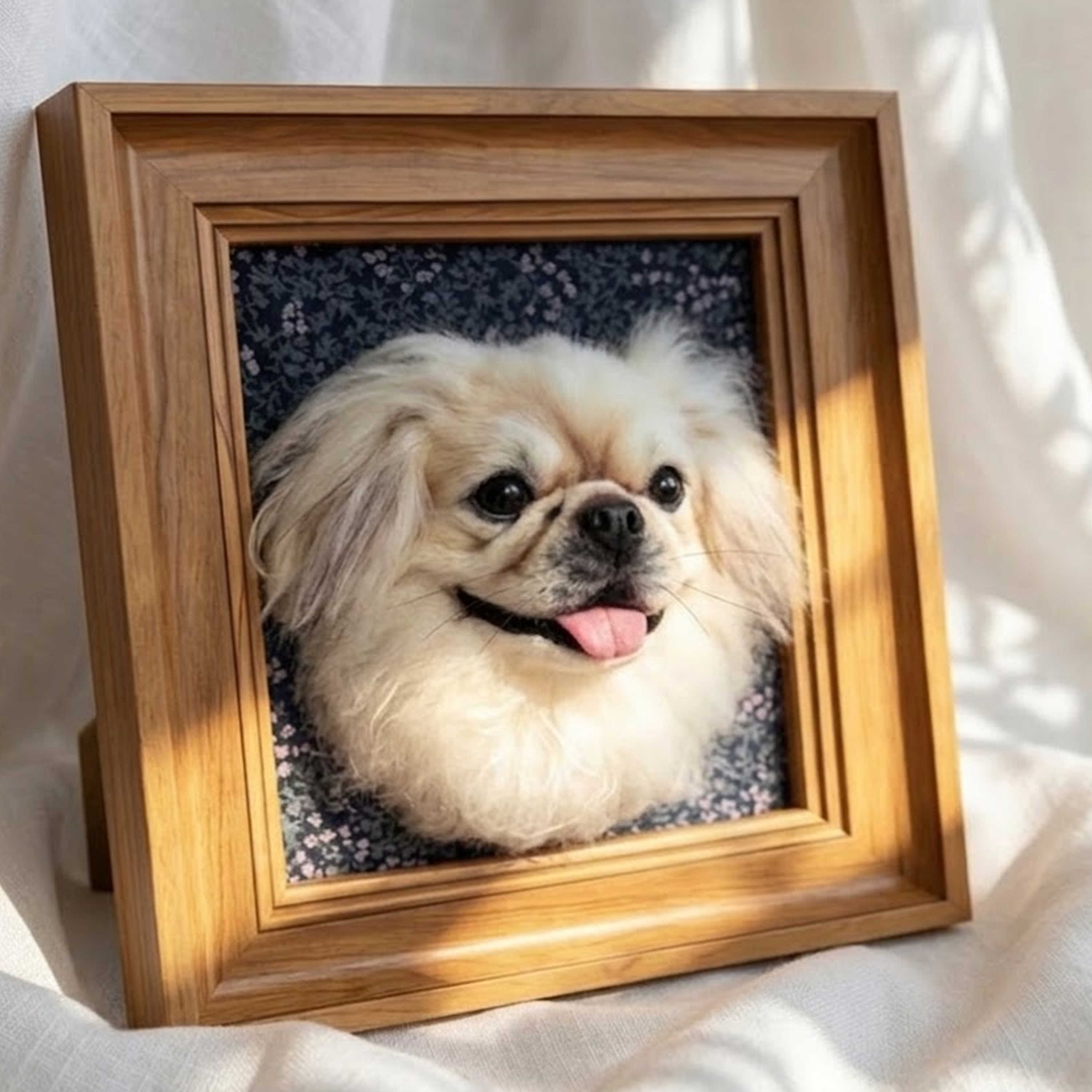 Big Wool Felt Head Wood Frame｜仿真度極高寵物頭相框款訂製（50％訂金)｜香港女生的羊毛氈小店