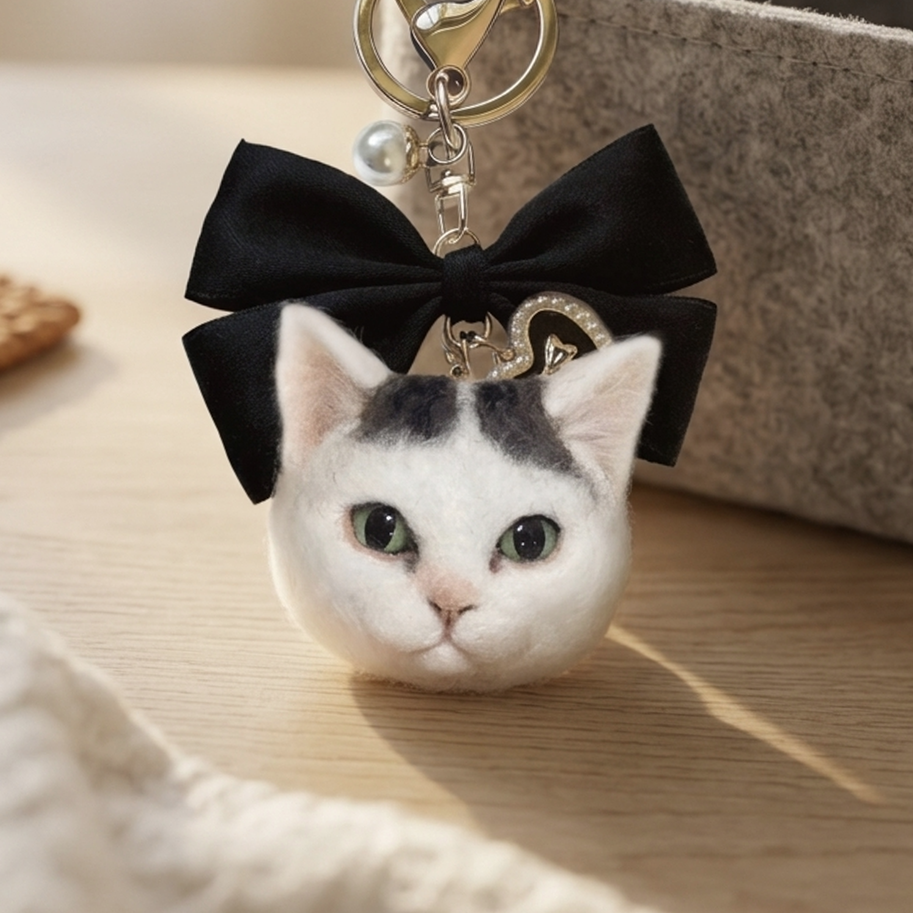 Mini Wool Felt Head Keychain｜迷你寵物小頭鎖匙扣訂製（50％訂金)｜香港女生的羊毛氈小店